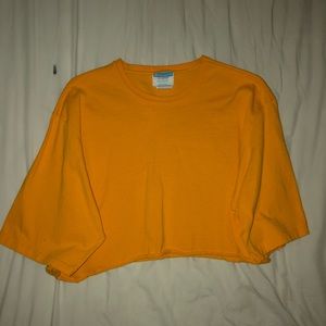 Yellow/orange champion oversized crop.